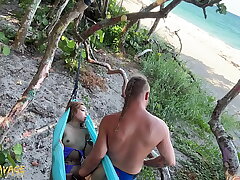 Rough Amateur Beach Fingering with Latina