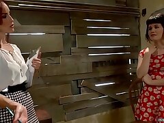 Yhivi Dominates Asian Teen in Lesbian Anal Bang